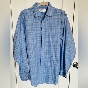 Lorenzo Uomo Light Blue Checkered Men's Shirt